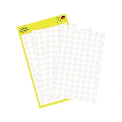 Afbeelding van Avery Ronde etiketten diameter 8 mm, wit, 416 stuks etiket