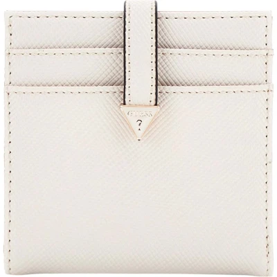 Afbeelding van GUESS Kaarthoes Laurel SLG Tab Card Case Bone Lichtgrijs
