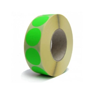 Afbeelding van Rillprint Ronde Etiketten, Diameter 50 Mm, Rol Van 500 Stuks, Fluo Groen Etiket