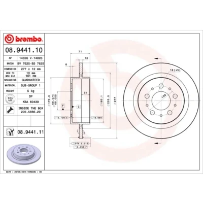 Afbeelding van Brembo Remschijf 08.9441.11