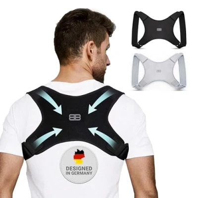 Afbeelding van BACK BODYGUARD Houdingcorrector, innovatieve rugrechthouder voor een rechte lichaamshouding, rugsteun, schouderriem, mannen, S, M, L, zwart, L