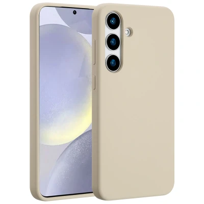 Afbeelding van Samsung Galaxy S25 Plus MagSafe Hoesje Siliconen en TPU (zacht) Accezz Softcase/Backcover Beige Telefoonhoesje