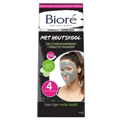 Afbeelding van Biore Masker Houtskool 1 Minuut Zelfverwarmend