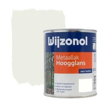 Afbeelding van Wijzonol Metaallak Hoogglans Wit 750 ml