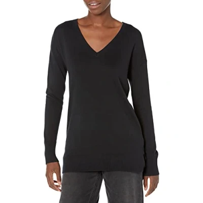Afbeelding van Amazon Essentials Women&#039;s Lichtgewicht tuniektrui met lange mouwen en V hals (verkrijgbaar in grote maten), Zwart, M