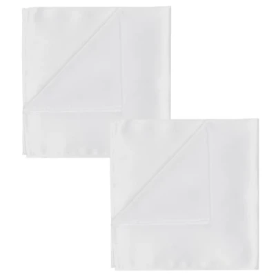 Afbeelding van SLEEKEE 2 stuks witte pochetten heren zakdoeken, zakdoeken van imitatiezijde, borstsjaals voor formele herenpakken, geschikt bruiloft, dans en ceremoniefeesten (22 x 22 cm), wit, Eén maat