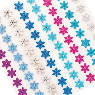 Afbeelding van Baker Ross FE878 Sneeuwvlok gem Stickers van Foam pak 80, voor kinderen, Benodigdheden het Maken Kaarten, Versieringen Knutselen, Knutselbenodigdheden Kinderen