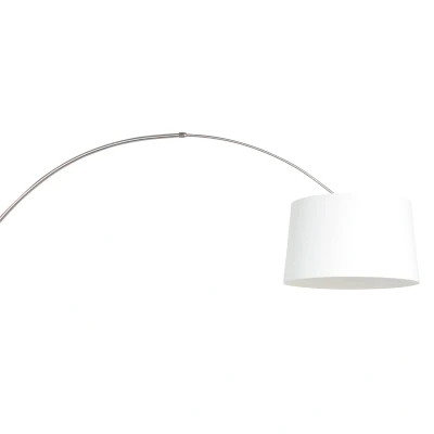 Afbeelding van Steinhauer Sparkled Light wandlamp staal grof linnen witte lampenkap