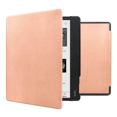 Afbeelding van Kobo Elipsa 2E Hoes: iMoshion Slim Hardcase Sleepcover Bookcase met stand Bookcase,Sleepcover Rosé Goud Kunststof E Reader Hoezen