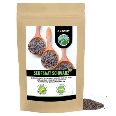 Afbeelding van mosterdzaad (1kg), zwart en bruin 100% natuurlijk, voorzichtig gedroogd, van nature zonder toevoegingen, veganistisch