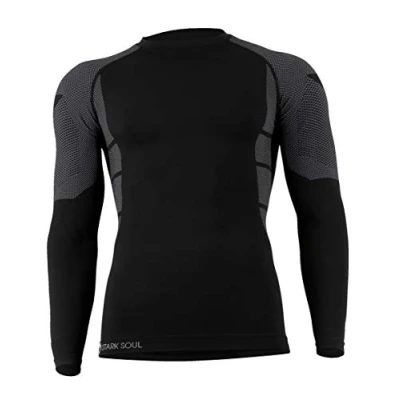 Afbeelding van Heren thermoshirt met lange mouwen Grijs/Zwart Maat S/M