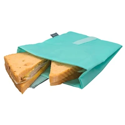 Afbeelding van NERTHUS FIH 872 Sandwichzak XL, herbruikbaar, turquoise, milieuvriendelijk, aanpasbaar, gemakkelijk te reinigen en machinewasbaar