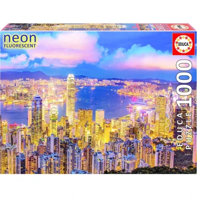 Afbeelding van Legpuzzel Hong Kong Skyline NEON 1000 stukjes Educa Puzzel
