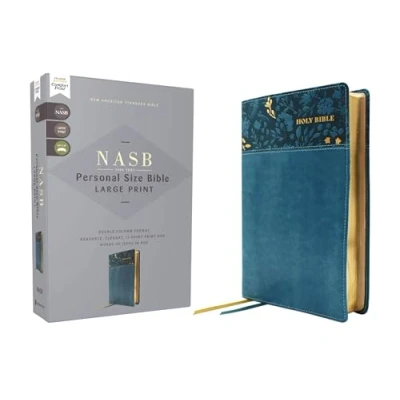 Afbeelding van Nasb, Personal Size Bible, Large Print, Leathersoft, Teal, Red Letter, 1995 Text, Comfort Print: Print