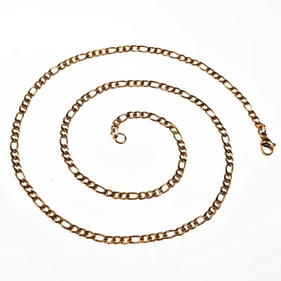 Afbeelding van 3mm Figaro Ketting Dames Heren Stalen Goudkleur Schakelketting