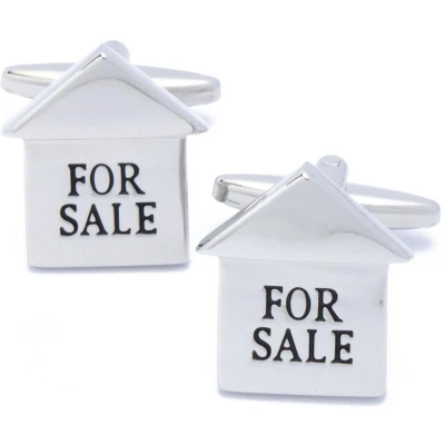 Afbeelding van Manchetknopen Huis met Tekst For Sale