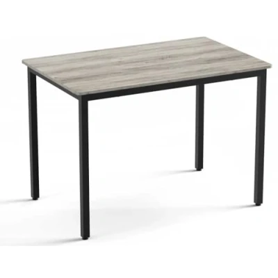 Afbeelding van VASAGLE Eettafel, keukentafel, 70 x 110 77 cm, eetkamertafel voor 4 personen, tafel, woonkamer, bureau, eetkamer, keuken, industrieel design, grijs gemêleerd, mat zwart, KDT081G01