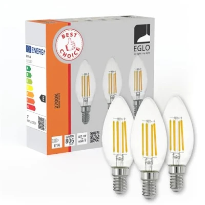 Afbeelding van EGLO LED Lamp E14 Ø 3,5 cm C35 Helder 2700K Set van 3