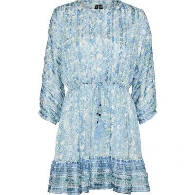 Afbeelding van VERO MODA jurk VMHEDI met all over print lichtblauw