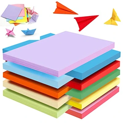 Afbeelding van A5 Gekleurd Papier 100 Vellen Ambachtelijk Pak Geassorteerd Pastelpapier voor Handgemaakte Origami, Kinderen, Volwassenen, Beginners, Kunst en Ambachten Kleurrijke Projecten