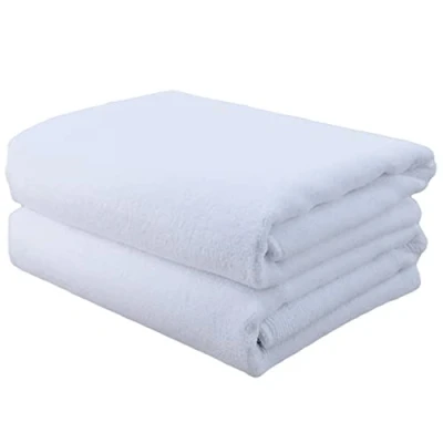 Afbeelding van POLYTE Professionele sneldrogende pluisvrije microvezel haardrogende salonhanddoek, 20 x 40 inch, 2 stuks (wit)