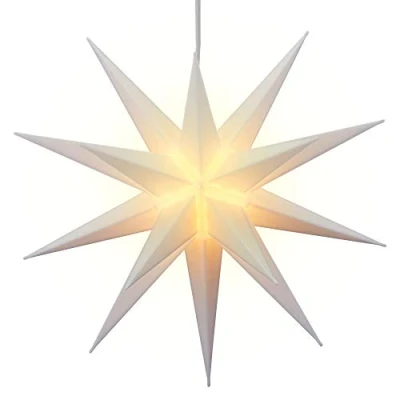 Afbeelding van Cepewa 30188 kerstster wit ster 3D 35 cm lamp venster adventsster decoratie