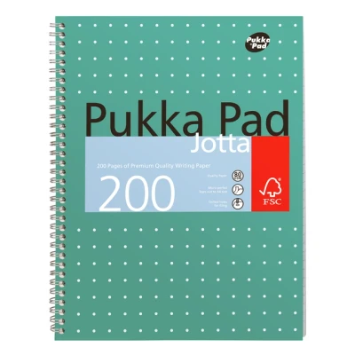 Afbeelding van Collegeblok Pukka Pad Jotta A4 lijn 4 gaats 200 pagina&#039;s 80gr groen