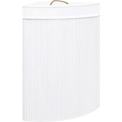 Afbeelding van Hoekwasmand 60 L bamboe wit