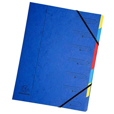 Afbeelding van Exacompta Sorteermap 7 delig, blauw voorordner