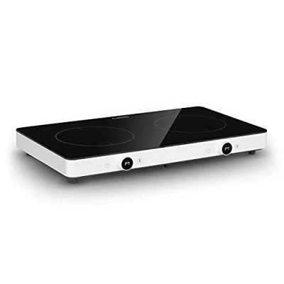 Afbeelding van Klarstein Futurechef Dubbele Inductiekookplaat Vrijstand Elektrische Kooplaat 2 Zones 10 Standen 3000 Watt Max. Inclusief Timer Glaskeramiek Elegant En Onderhousvriendelijk Snelle Hitte Panherkenning LED Weergave Zwart