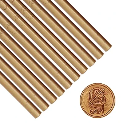 Afbeelding van Wax Seal Sticks, ANBOSE 10 stks Bruin Lijmpistool Sticks voor Vintage Afdichtingsstempel, Afdichtingssticks Bruiloft Uitnodigingen, Brief Enveloppen