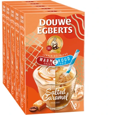 Afbeelding van Douwe Egberts Oploskoffie Salted Caramel warm/koud 5 x 8 zakjes