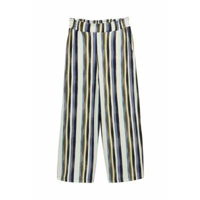 Afbeelding van TOM Tailor Denim HIGH Waist Culotte Broek, Dames, Maat: XL, Watercolor stripe