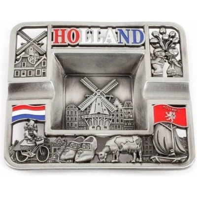 Afbeelding van Asbak Vierkant Holland Compilatie Tin Souvenir