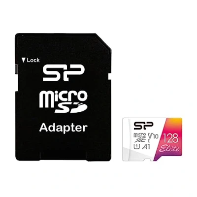 Afbeelding van 128GB Silicon Power Elite microSDXC CL10 UHS 1 100MB/sec Colorful Memory Card With Adapter