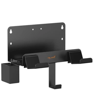 Afbeelding van my wall wandhouder voor mediaspeler HZ52L, gameconsoles en accessoires, compatibel met Apple tv Box Amazon Fire Box, Magenta ontvanger, routerhouder