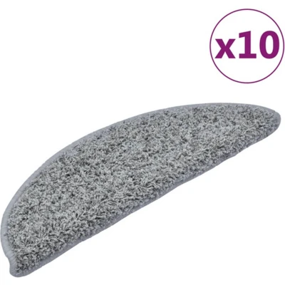 Afbeelding van vidaXL Trapmatten 10 st 56x17x3 cm grijs