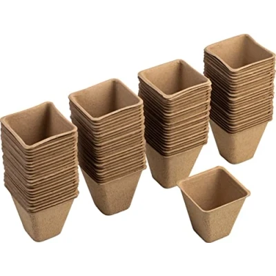 Afbeelding van Meister WU9968330 Kweekpotten, 8 x cm, praktische set van 96 stuks, papierpulp, biologisch afbreekbaar, plantenpot, zaaipot