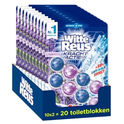 Afbeelding van 10x Witte Reus Toiletblok Kracht Actief Lavendel 2 stuks