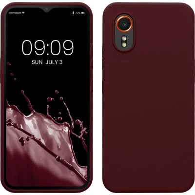 Afbeelding van kwmobile telefoonhoesje geschikt voor Samsung Galaxy Xcover7 Hoesje met siliconen coating Smartphone case in bordeaux violet