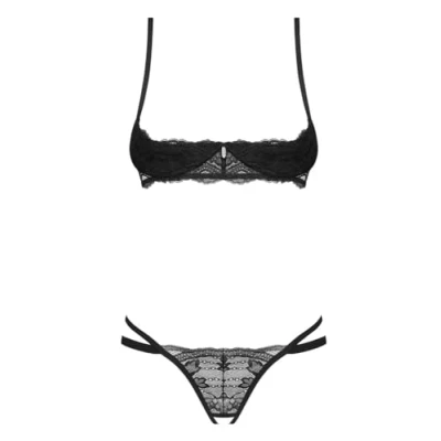 Afbeelding van Obsessive Nutris 2 pcs crotchless set Black M/L