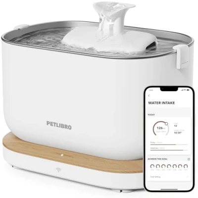 Afbeelding van PETLIBRO App bewaking Drinkfontein Kat Kattendrinkfontein, 2,5L Dockstream Automatische Kattenfontein voor Katten, Intelligent Besturingssysteem, 2,4GHz Wifi verbinding, Ultralicht