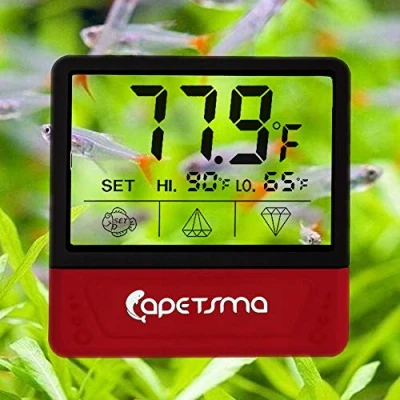Afbeelding van Fish Stick on Temperatuursensor Touchscreen Digitale Aquariumthermometer met LCD scherm (rood).