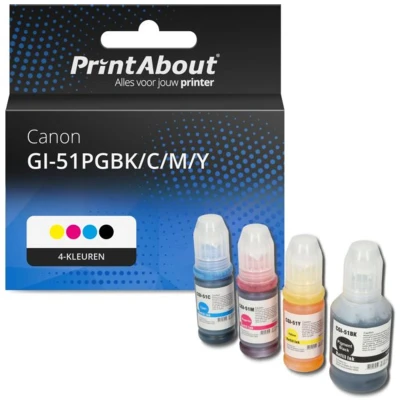 Afbeelding van Huismerk Canon GI 51PGBK/C/M/Y Inktcartridge 4 kleuren Voordeelbundel