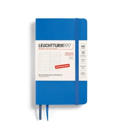 Afbeelding van LEUCHTTURM1917 370533 weekkalender &amp; notitieboek Pocket (A6) 2025, softcover, Sky, Duits