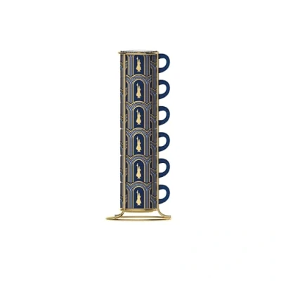 Afbeelding van Bialetti Deco Glamour Espresso Kopjes in rek Blauw 6 stuks 90ml