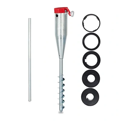 Afbeelding van Relaxdays grondboor parasol 25 55 mm parasolhouder grond parasolstandaard grondplug