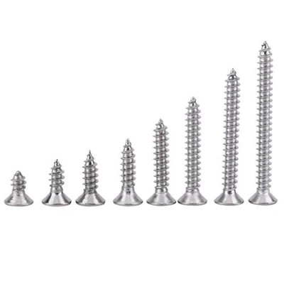 Afbeelding van 200 stuks M3 304 roestvrij staal zelftappende schroeven Pan/Flat/Truss kop assortiment Kit verzonken platte set (platte kop)