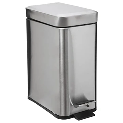 Afbeelding van 5Five Prullenbak/pedaalemmer zilver rvs metaal 5 liter 14x29x30 cm