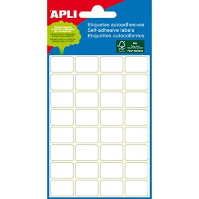 Afbeelding van Apli Witte Etiketten Ft 10 X 16 Mm (b H), 216 Stuks, 36 Per Blad (2669) Etiket
